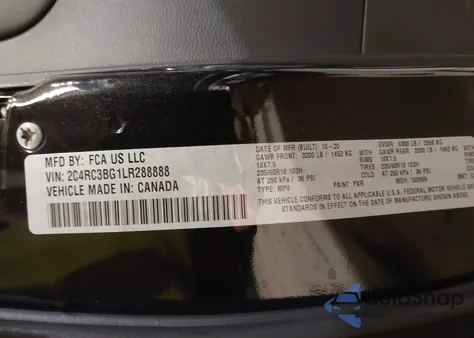 2020 Chrysler Pacifica Awd Launch Edition z USA, uszkodzony, nr VIN 2C4RC3BG1LR288888